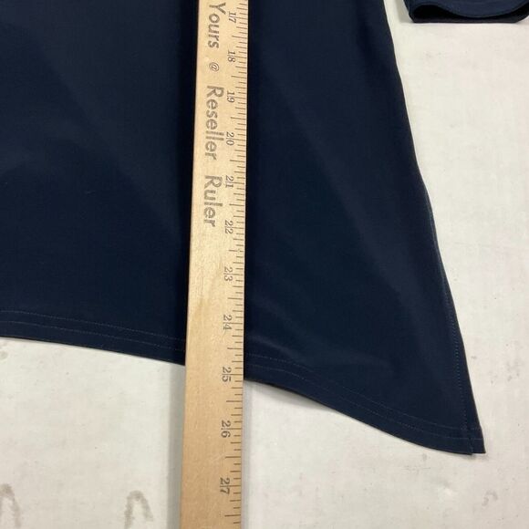 Sympli Long Tunic Top Blue V-Neck Flowy Asymmetrical Shirt Side Slits Size 4 - Picture 7 of 9